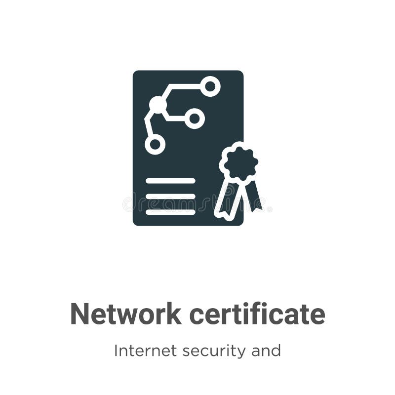 Network Certificate Transparent Icon. Network Certificate Symbol Stock