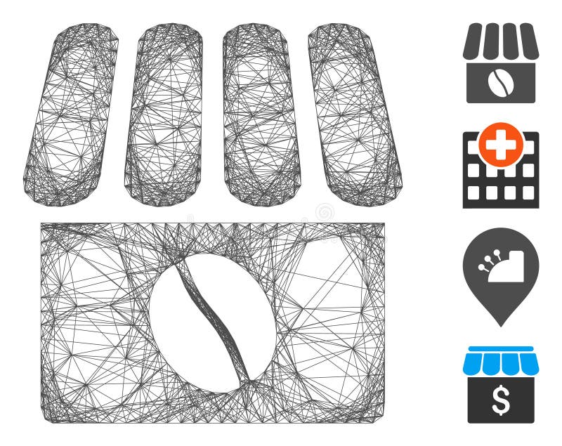 Network Coffee Shop Vector Mesh royalty free illustration