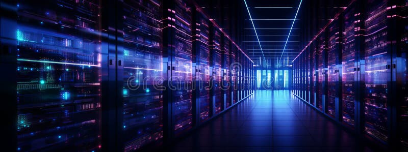 Network of computer data server for internet and communication. royalty free illustration