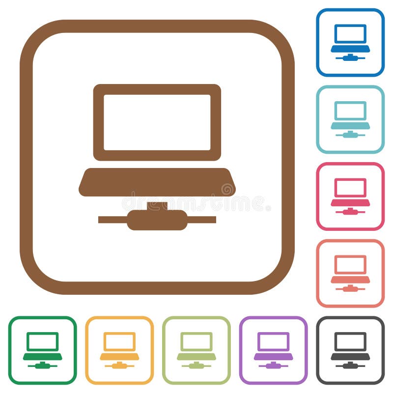 Network computer simple icons stock illustration