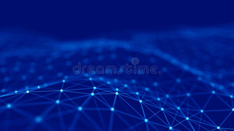 Network connection structure. Abstract technology background. Big data digital background. 3d rendering royalty free illustration