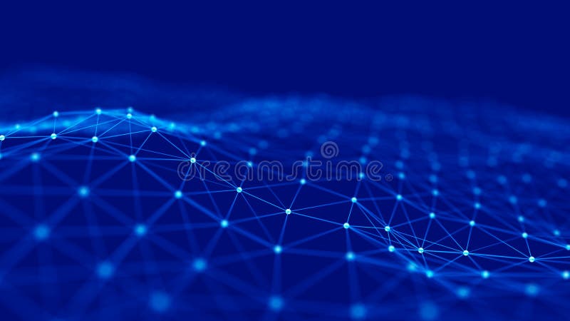 Network connection structure. Abstract technology background. Big data digital background. 3d rendering stock illustration