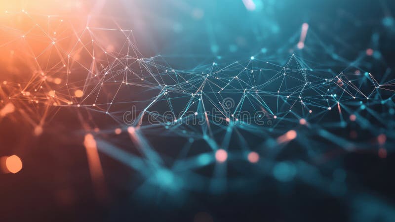 Network Connections with Glowing Nodes and Futuristic Technology Concept. Blockchain network analysis stock images, royalty-free photos and pictures