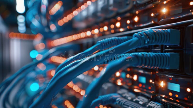 The network ethernet cables. image stock photo.