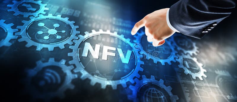 Network functions virtualization. NTV Technology cloud concept royalty free illustration