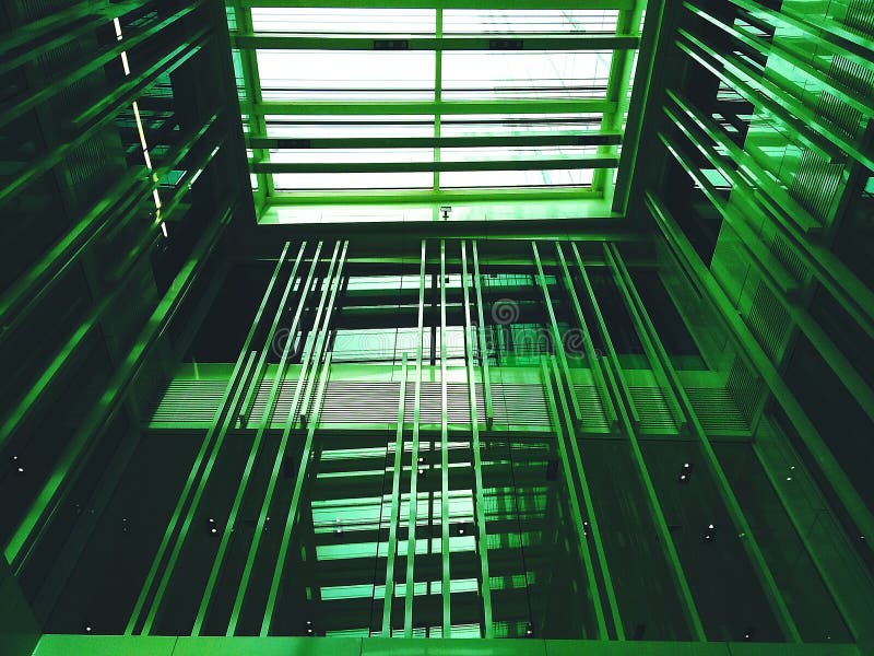 Network information, digital technology, particle display, matrix, 3D rendering, cyber city area and moving HUD window - illustrat royalty free stock photos