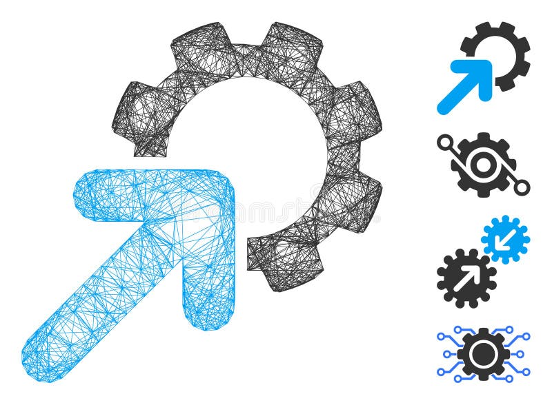 Network Integration Cog Vector Mesh stock illustration