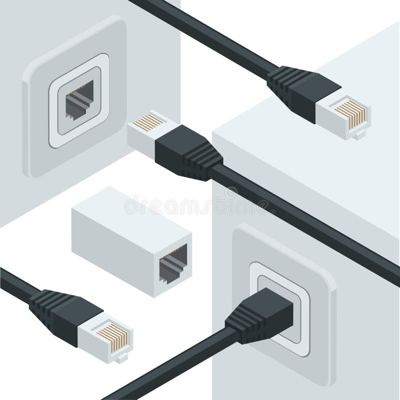 Network internet data connectors vector illustration