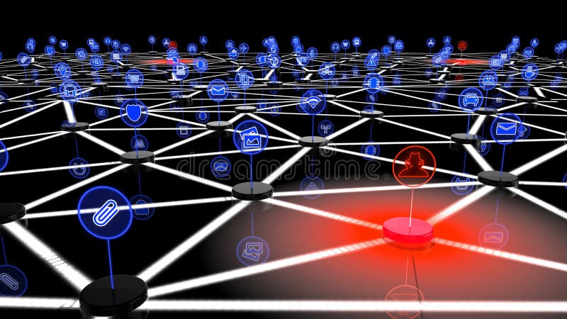 Network of internet of things attacked by a multiple hackers vector illustration