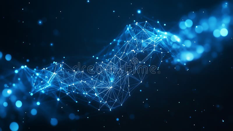 Network of lines connecting dots forming abstract background vector illustration