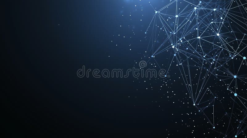Network of lines connecting dots forming an abstract background stock illustration