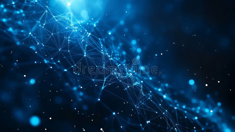 Network of lines connecting glowing dots forming abstract background vector illustration