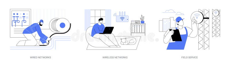 Network maintenance isolated cartoon vector illustrations se vector illustration
