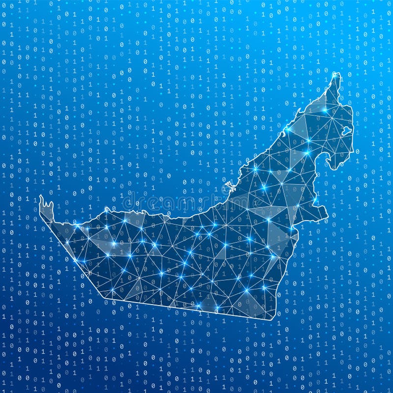 Network map of UAE. stock vector. Illustration of arab 217173377