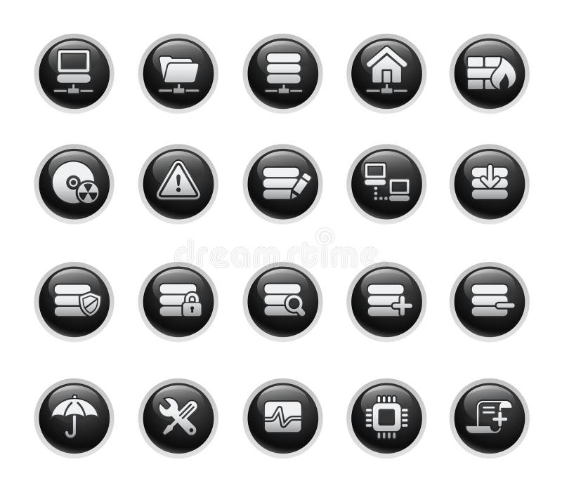 Network & Server// Black Label Series vector illustration