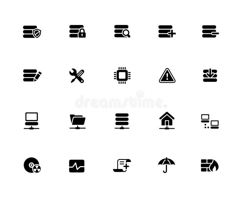 Network & Server Icons // 32 pixels Icons White Series royalty free illustration