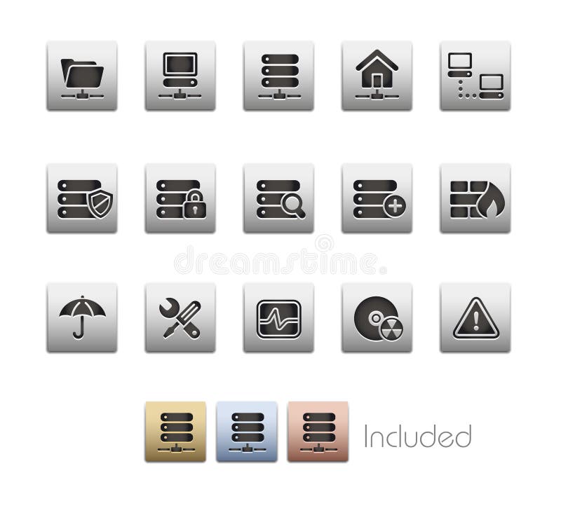 Network & Server // Metallic Series vector illustration