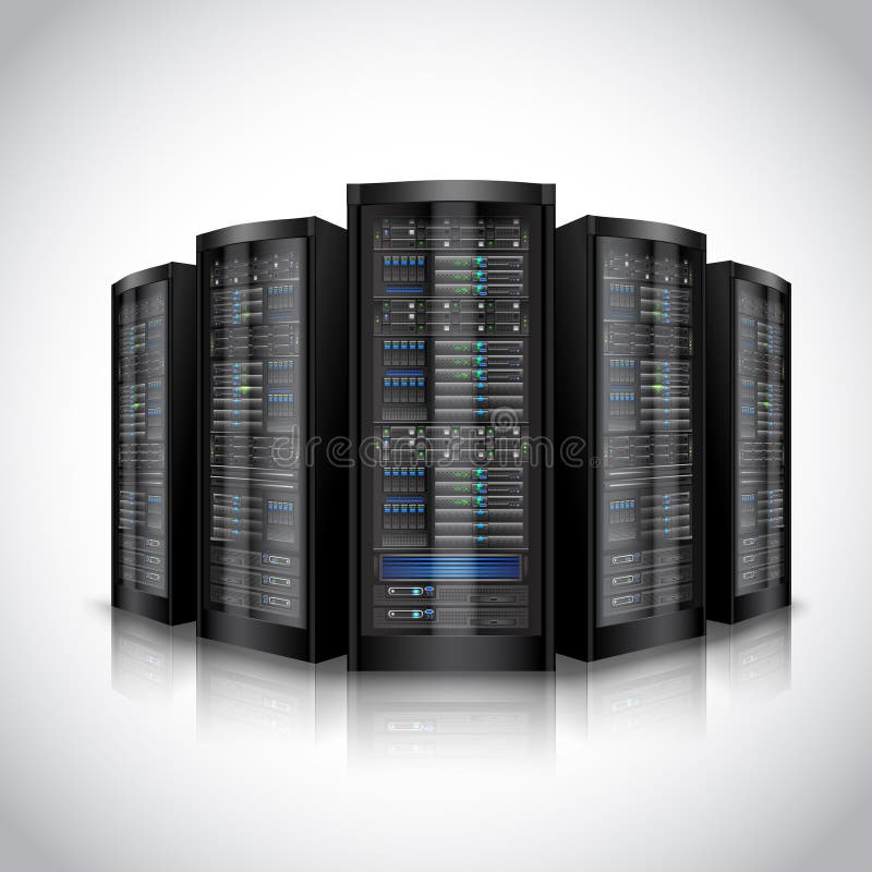 Network servers set stock illustration