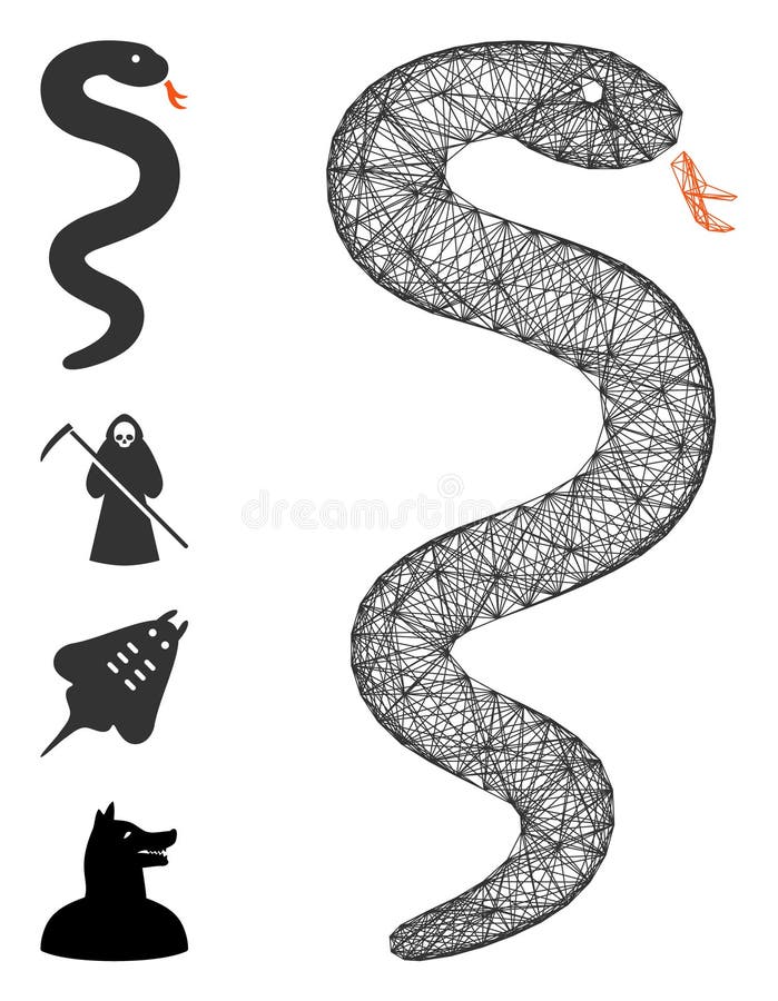 Network Snake Vector Mesh stock illustration