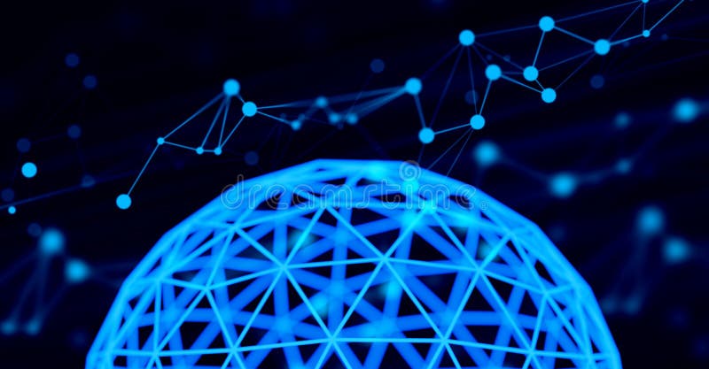 Network social online, background 3d illustration rendering, machine deep learning, data cloud storage vector illustration