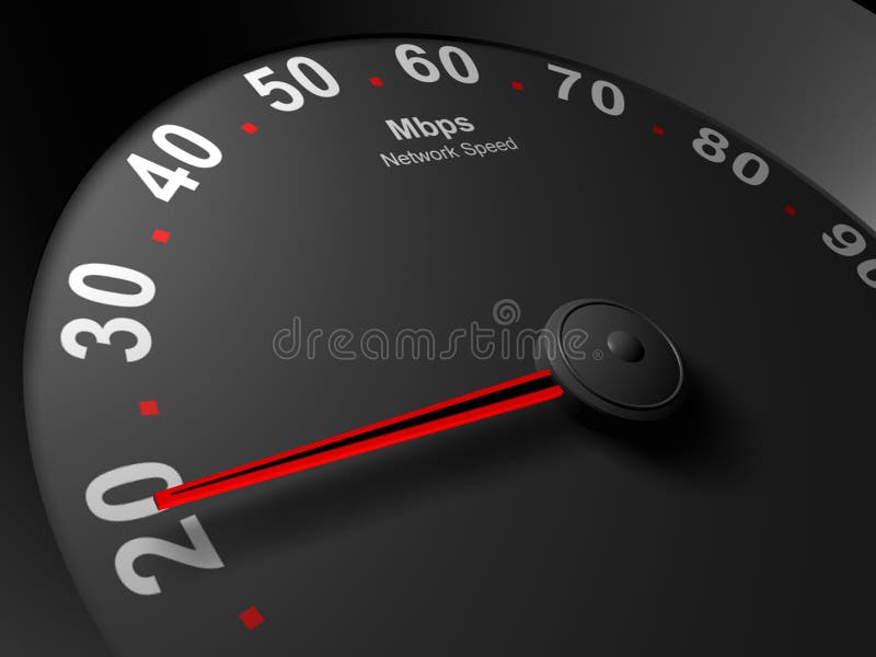 Network speedometer abstract image of Mbps royalty free illustration