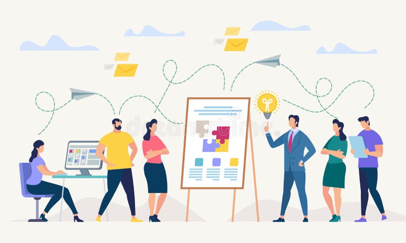 Network and Teamwork. Vector Illustration. stock illustration