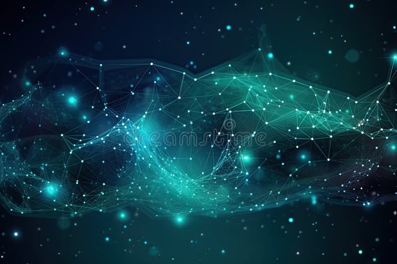 Network Technology Background. Computer brain concept. Generative AI royalty free illustration