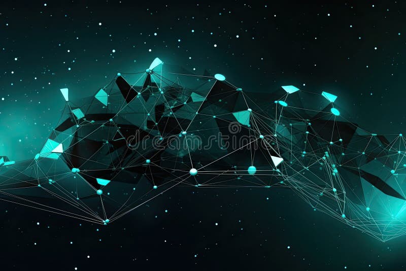 Network Technology Background. Computer brain concept. Generative AI royalty free illustration