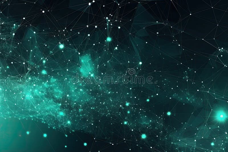 Network Technology Background. Computer brain concept. Generative AI vector illustration