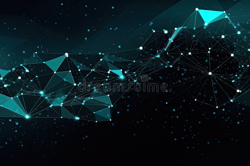 Network Technology Background. Computer brain concept. Generative AI vector illustration