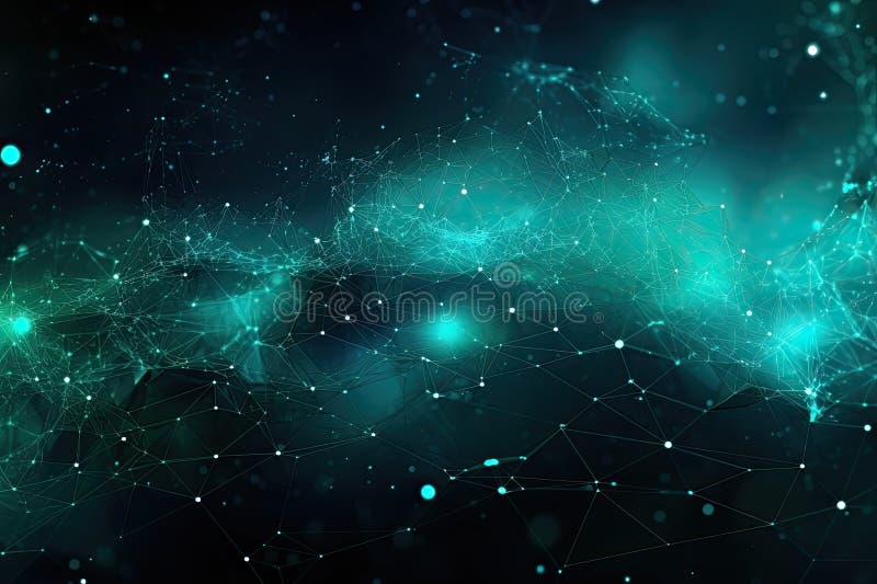 Network Technology Background. Computer brain concept. Generative AI stock illustration