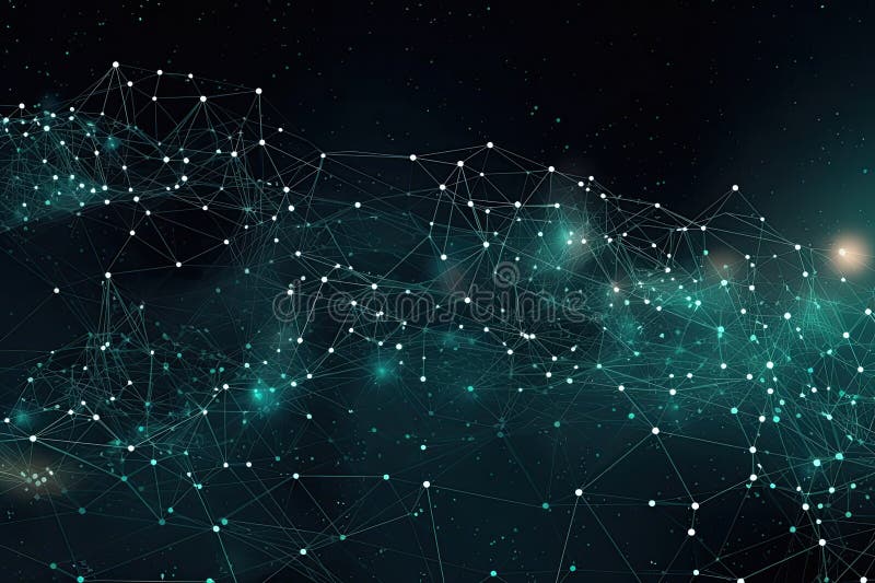 Network Technology Background. Computer brain concept. Generative AI stock illustration