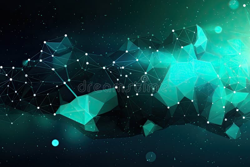 Network Technology Background. Computer brain concept. Generative AI stock illustration