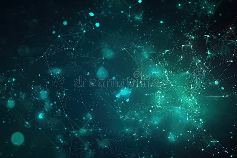 Network Technology Background. Computer brain concept. Generative AI royalty free illustration