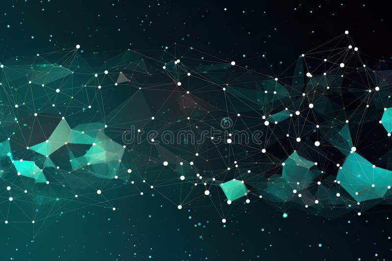 Network Technology Background. Computer brain concept. Generative AI vector illustration