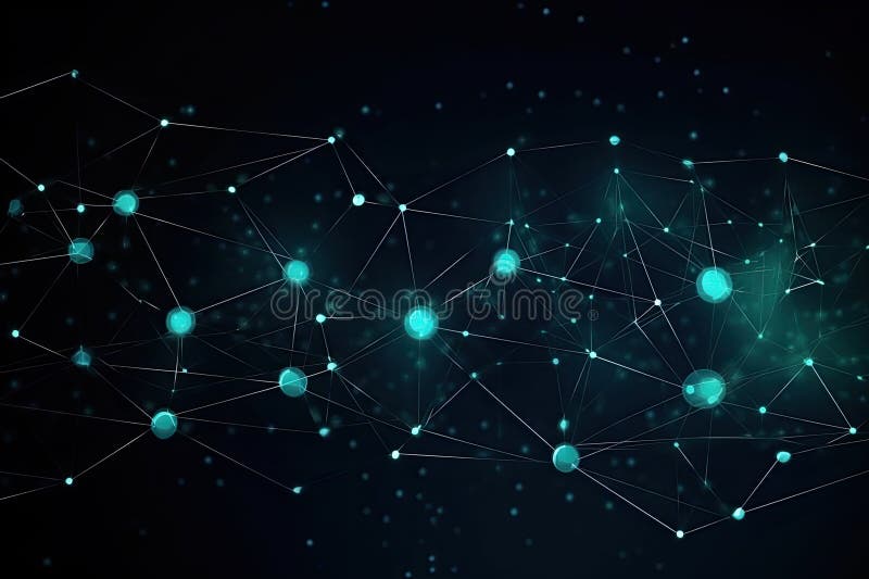 Network Technology Background. Computer brain concept. Generative AI royalty free illustration