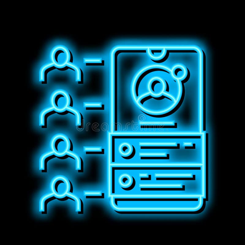 Networking application neon glow icon illustration royalty free illustration