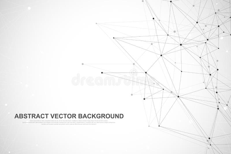Networking connect technology abstract concept. Global network connections with points and lines stock illustration