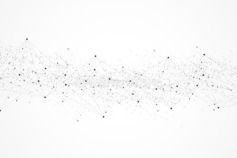 Networking connect technology abstract concept. Global network connections with points and lines stock illustration