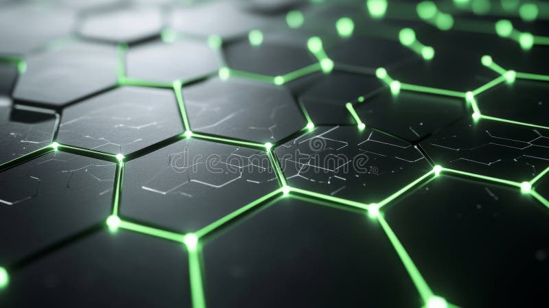 Networking-inspired background with a hexagonal grid in white and light gray, connected by glowing royalty free stock images