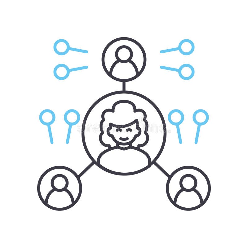Networking Line Icon, Outline Symbol, Vector Illustration, Concept Sign