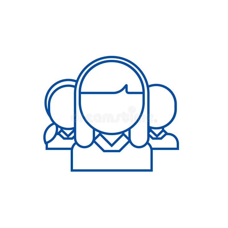 Networking mężczyzny i kobiety ikony kreskowy pojęcie Networking mężczyzny i kobiety płaski wektorowy symbol, znak, kontur ilustr ilustracja wektor