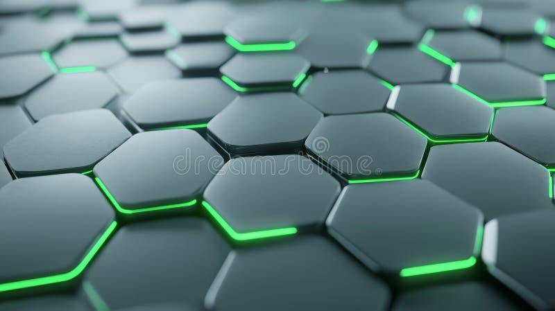 Networking-themed background with a grid of interconnected hexagons in light gray, highlighted with stock image