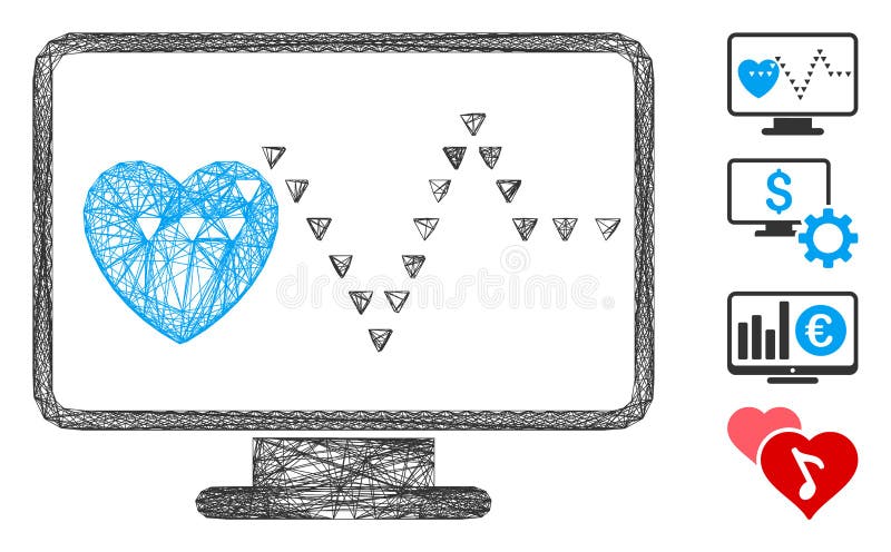 Netzwerk-Cardio-Monitoring-Vektor stock abbildung