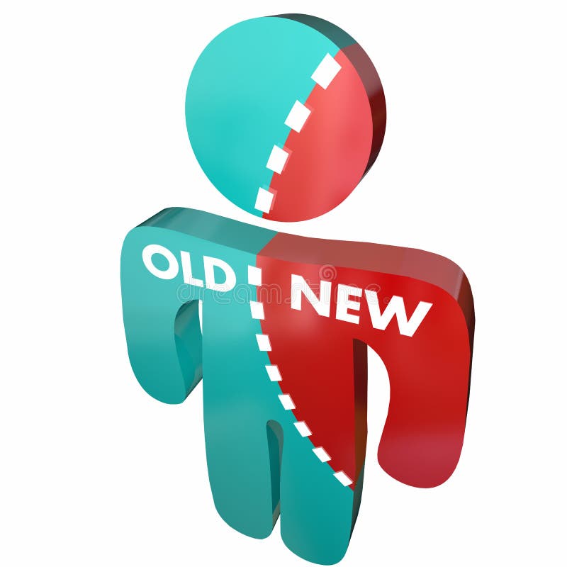 Neu gegen alten Person Update Modern Change vektor abbildung Neu gegen alten Person Update Modern Change vektor abbildung