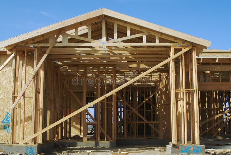 Abstract of New Home Construction Site Framing. Abstract of New Home Construction Site Framing.