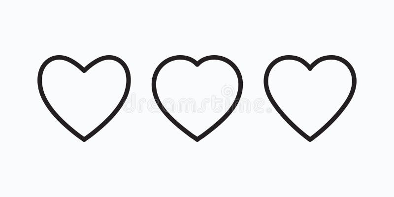 Neue Herzikonen, Konzept der Liebe, lineare Ikonen verdünnen graue Linie vektor abbildung