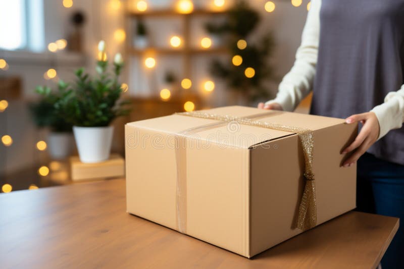 Neue Wohnung Ankunft Frau hält Karton bereit für Umsiedlung vektor abbildung