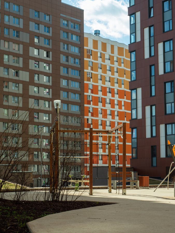 Neuer Wohnkomplex Moderne Architektur, Helle Bunte ...