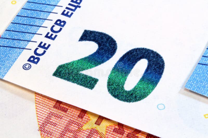 Neues Design Von Zwanzig Eurobanknoten Stockfoto Bild von europäisch